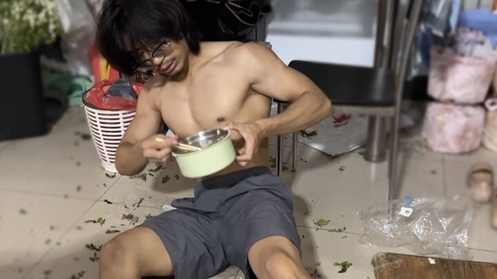 An 18-year-old muscular vocational school student ate the school’s genetically modified pork dumplin