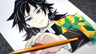 [Gambar]Pensil Warna: Proses Menggambar Tomioka Giyuu