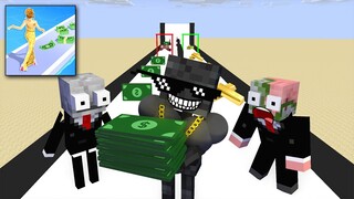 Monster School : BABY MONSTERS RICH RUN 3D CHALLENGE ALL EPISODE - Minecraft Animation