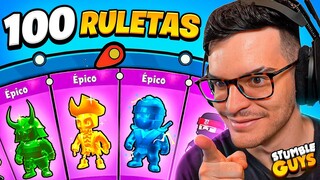 100 RULETAS de STUMBLE GUYS para conseguir TODAS las SKINS...