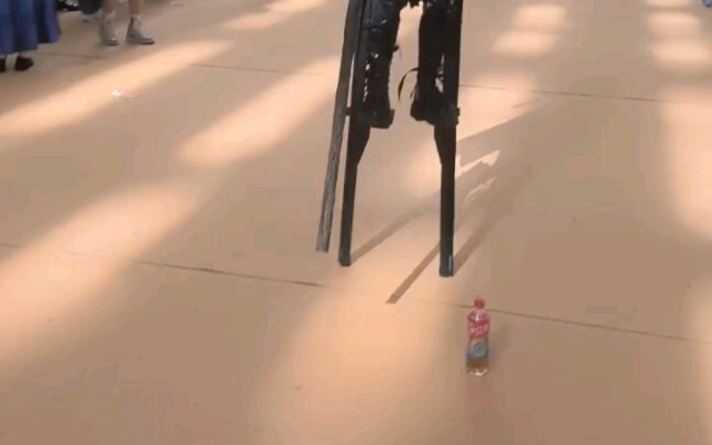 I can not only walk—I can also kick bottles!