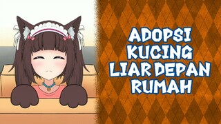 Adopsi kucing liar depan rumah || Animasi by geby kun