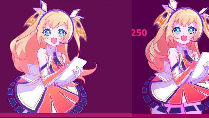 Muse Dash character vertical drawing harmony before and after comparison