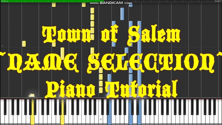 Town of Salem - Name Selection (Piano Tutorial)