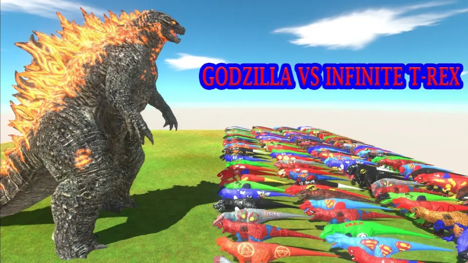 GODZILLA vs INFINITE T-REX - Animal Revolt Battle Simulator - Bilibili