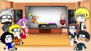 Team 7 & Team Minato react to Naruto Baryon mode VS Sakura | Gacha club/life |