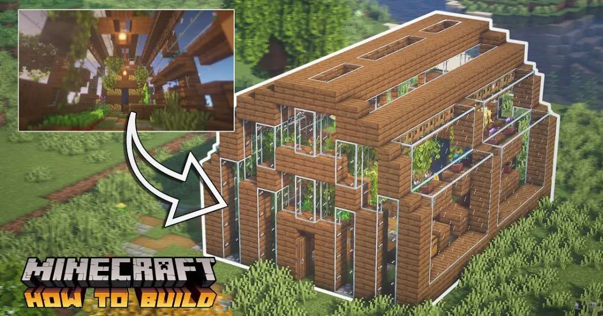 Minecraft How To Build A Simple Greenhouse Quick Tutorial Bilibili