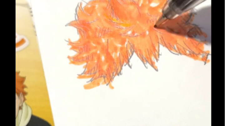 Highlighter drawing of Hinata's hair