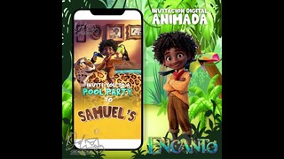 INVITACIÓN DIGITAL ANIMADA ~ ENCANTO (ANTONIO MADRIGAL) 🐆🦅🦆🐘🕊🦜🦒