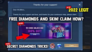 SECRET WAY TRICKS! GIFT FREE DIAMONDS AND SKIN REWARDS! LEGIT CLAIM FREE! | MOBILE LEGENDS 2022