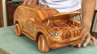 [Woodcarving] 2020 Toyota Prado Land Cruiser Model Car