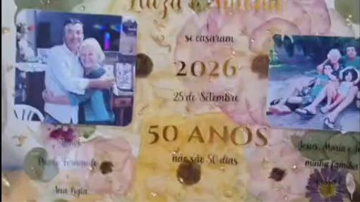 Homenagem de 50 anos de Casado - Moldura Botânica