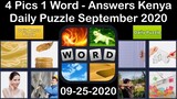 4 Pics 1 Word - Kenya - 25 September 2020 - Daily Puzzle + Daily Bonus Puzzle - Answer - Walkthrough