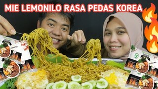 MUKBANG 4 BUNGKUS MIE LEMONILO RASA KOREA PEDAS CAMPUR SAWI PAKCOY DAN TELOR DADAR 🔥