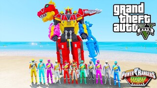 GTA 5 Mod - Biệt Đội Siêu Nhân Thú Điện Long Giải Cứu Robot (Phần Cuối)