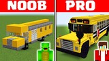 Minecraft NOOB vs PRO: SCHOOL BUS BUILD CHALLENGE - Mikey Family vs JJ Family (Maizen Parody)