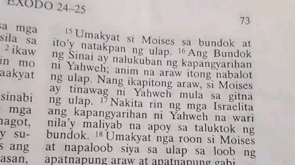 Pang Araw Araw na Talata.               Exodus 24:15-18