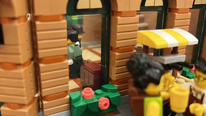 Hoạt hình dừng chuyển động bằng LEGO tự chế | Chế độ xem phố 10297 Tòa nhà Minifigure ở khách sạn ở 
