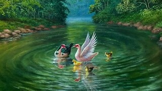 CARA MENGGAMBAR -  MELUKIS BEBEK DI ATAS AIR / HOW TO DRAW DUCK ON WATER BY DANDAN SA, Tutorial 69
