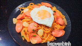 MÌ SPAGHETTI . CÁCH XÀO MÌ Ý NGON HẤP DẪN RẤT DỄ . BẾP YÊN BÌNH
