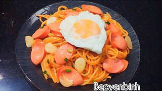 MÌ SPAGHETTI . CÁCH XÀO MÌ Ý NGON HẤP DẪN RẤT DỄ . BẾP YÊN BÌNH