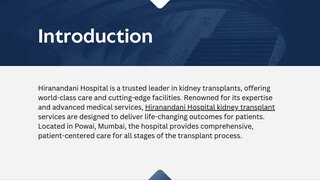 Why Choose Hiranandani Hospital For Kidney Transplants?