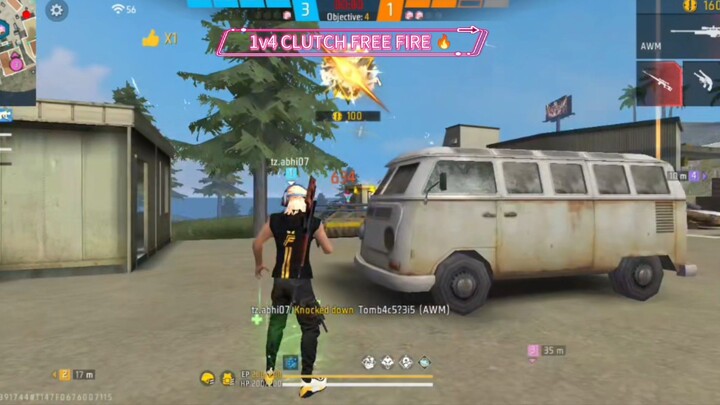 1v4 CLUTCH||FREE FIRE 🔥