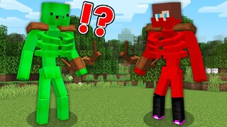 JJ and Mikey Shapeshift To SKELETON MUTANTS in Minecraft - Maizen