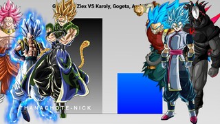 Karoly VS Ziex, Gogeta, Cumber, Archon & Gogito Canon/Non Canon Power Levels /Dragon Ball Super/SDBH