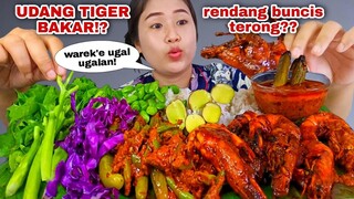 SEBELUM LEBARAN⁉️ UDANG BAKAR RENDANG BUNCIS TERONG LALAPAN BATANG PEPAYA MENTAH JENGKOL PETE KOL