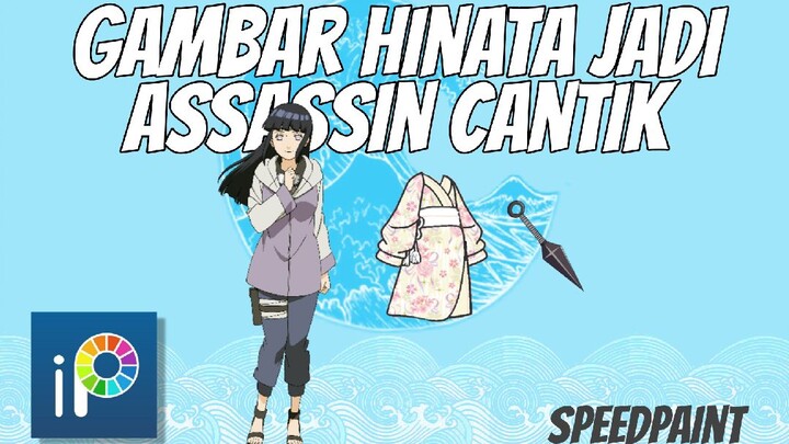 Timelapse gambar Hinata mode silent killer, ibispaint