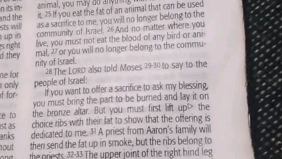 Daily Verse.        Leviticus 7:28-36.