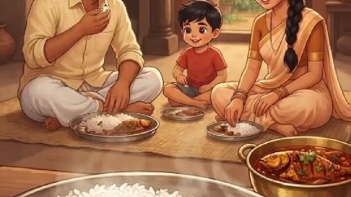Mom’s Spicy Whole Fish Curry & Rice ❤️ | Traditional Indian Village Cooking & Family Lunch 🐟🍚🌿