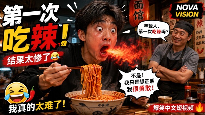第一次吃辣的中国年轻人😂｜笑死我了｜中文搞笑短视频｜NOVA VISION