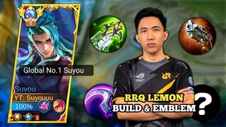 SAVAGE!! TOP 1 SUYOU USING RRQ LEMON BUILD & EMBLEM 2024 - MOBILE LEGENDS