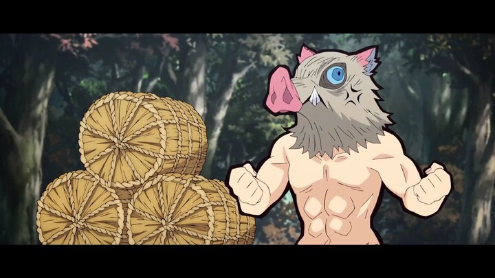 Demon slayer.. Inosuke the leader power lifter