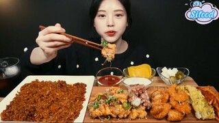 Mì Shin Ramyun, Chapagetti xào, gà rán phủ ớt, bạch tụt, khoai chiên 2 #amthuc