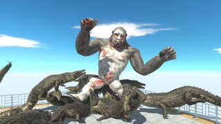 Fight above Purussaurus Cage - Animal Revolt Battle Simulator