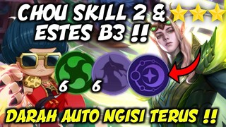 DARAH AUTO NGISI TERUS !! PAKE CHOU SKILL 2 + ESTES B3 !! MAGIC CHESS COMBO TERKUAT 2023??