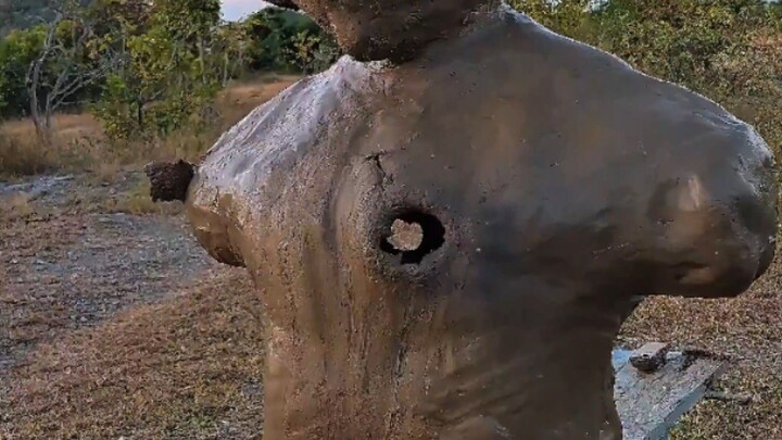 近距离测试：9mm射击黏土人