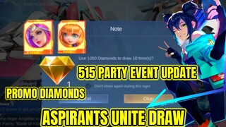 PROMO DIAMONDS is BACK? | 515 UPCOMING SKINS | Aspirants Unite Draw Event | MAY 2022 | MLBB