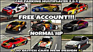 || Car Parking Multiplayer 4.8.2 || Free Account Giveaway || 10 Normal Hp Cars New Design