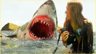 Scary  Monster Attacks Lonely Girl on The Beach While Surfing