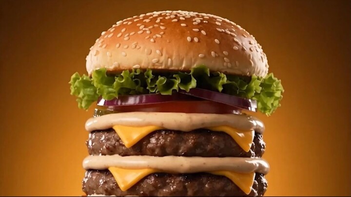 The Ultimate Juicy Burger Assembly | AI Motion Graphics by Osum Animation
