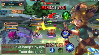 MANIAC 1 VS 4 TOP GLOBAL JOY | KALIAN WAJIB COBAIN BUILD INI SAKIT BANGET! TUTORIAL JOY -MLBB