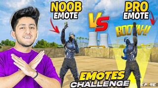 Noob Emote Vs Pro Emote 😂 Rare Emote Battle Who Will Win ? - Garena Free Fire