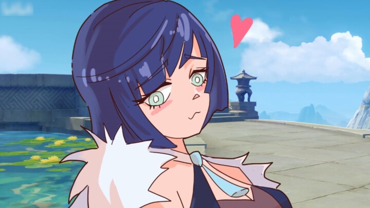 (Genshin Impact original comic) Wuxiang's one-draw and the four gods fight against Qiuqiu