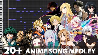 21 ANIME SONGS in 4 MINUTES!!! - Piano Medley