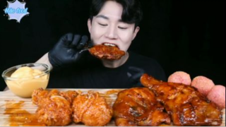 Gà cay BBQ và gà chiên phần 1 #mukbang