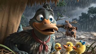 Duck Dad Saves the Wild Dog from a Flash Flood!”  A Heartwarming Forest Resc